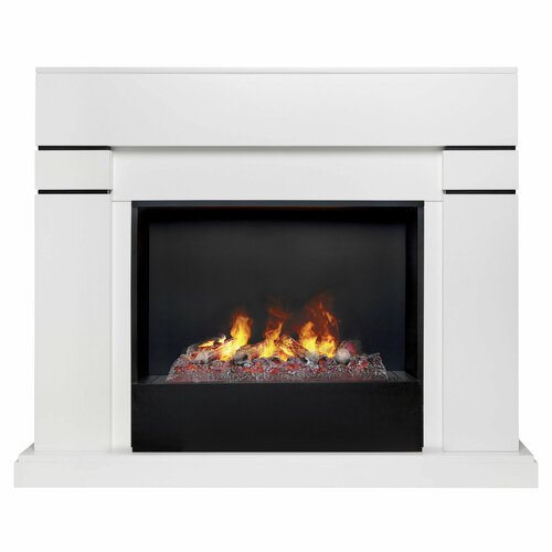 Электрокамин RealFlame LINDELSE 26 WT-P511 с очагом 3D Cassette 630 дрова + Black вставка