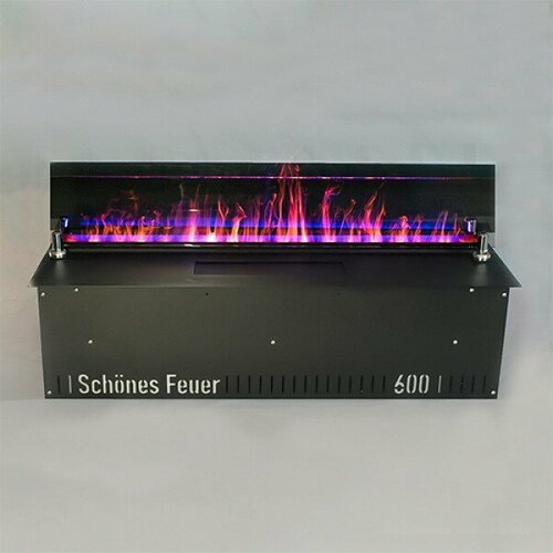 Очаг для электрокамина Schones Feuer 3D FireLine 600 Steel + Blue Effect Flame (BASE)