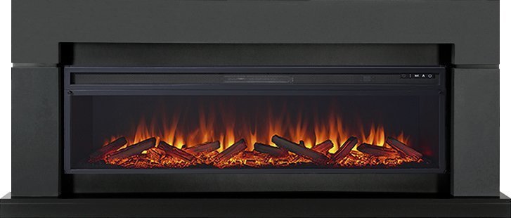 Линейный электрокамин Royal Flame Lindos Graphite Grey 60 (серый графит) с очагом Vision 60 LOG LED