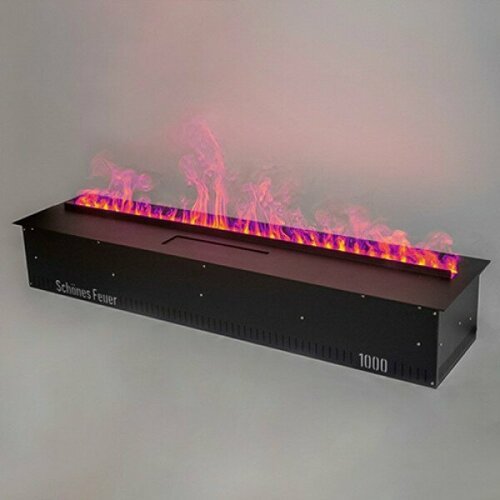 Очаг для электрокамина Schones Feuer 3D FireLine 1000 Steel + Blue Effect Flame (BASE)