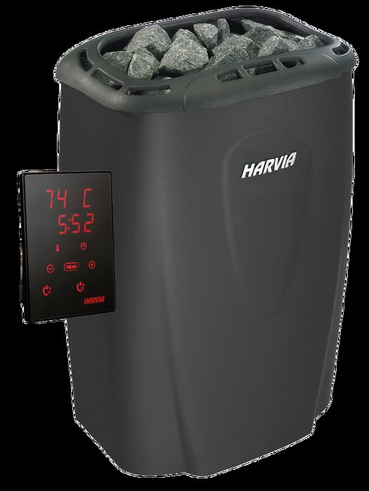 Электрическая печь 9 кВт HARVIA Moderna V80XE Black с выносным пультом в комплекте