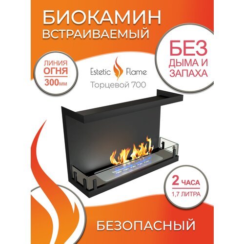 Биокамин Estetic Flame Contour торцевой 700 для дома и квартиры