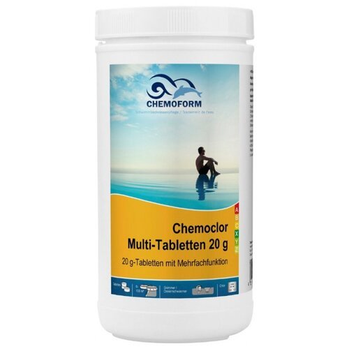 Дезинфицирующее средство Chemoform 'Все в одном', для воды бассейне, мульти-таблетки, 20 г, 1 кг