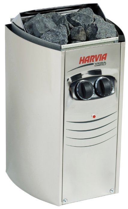 Электрическая печь 5 кВт HARVIA Vega Compact BC35 Steel со встроенным пультом