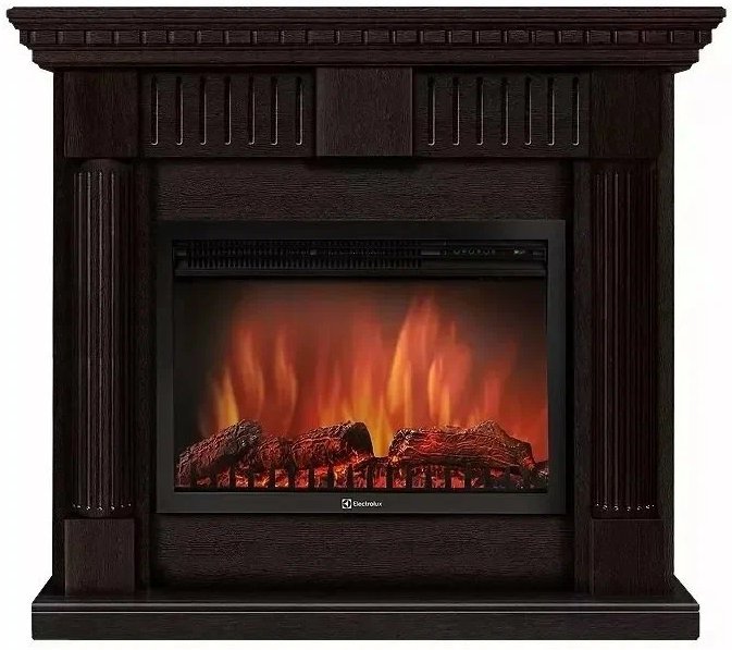 Электрокамин с широким очагом 2D Electrolux EFP/P-2520LS с порталом Firelight Colonnа 25 венге