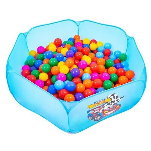 Шарики для сухого бассейна с рисунком, диаметр шара 7,5 см, набор 60 штук, разноцветные