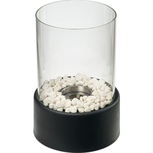Декоративный настольный биокамин LettBrin с стеклянной колбой, черный