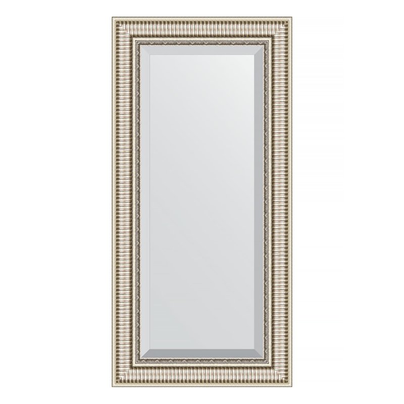 Зеркало с фацетом в багетной раме Evoform серебряный акведук 93 мм 57х117 см