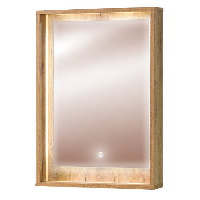 зеркало для ванной АКВАЛЬ Грант 40см Дуб с подсветкой