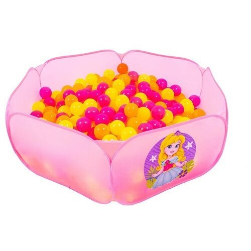 Соломон Шарики для сухого бассейна с рисунком «Флуоресцентные», диаметр шара 7,5 см, набор 30 штук, цвет оранжевый, розовый, лимонный
